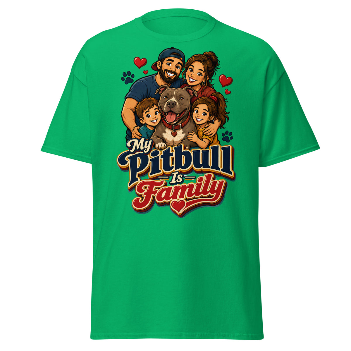 My Pitbull Is Family Pitbull Lovers Unisex Classic Tee by printfluence.net