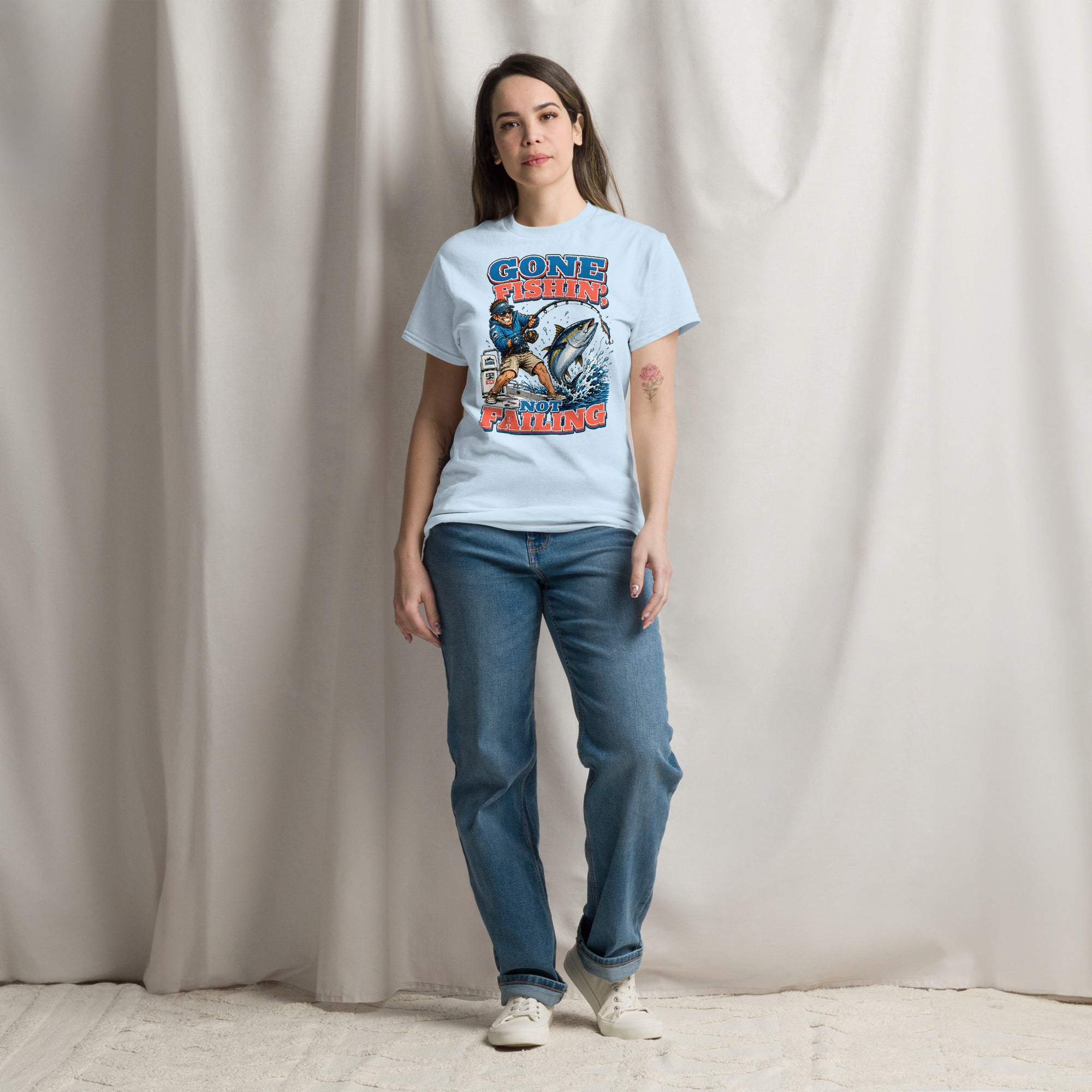 Gone Fishin Not Failing T-Shirt - Funny Tuna Fishing Graphic Tee for Men & Women, Fishing Lovers Gift by printfluence.net