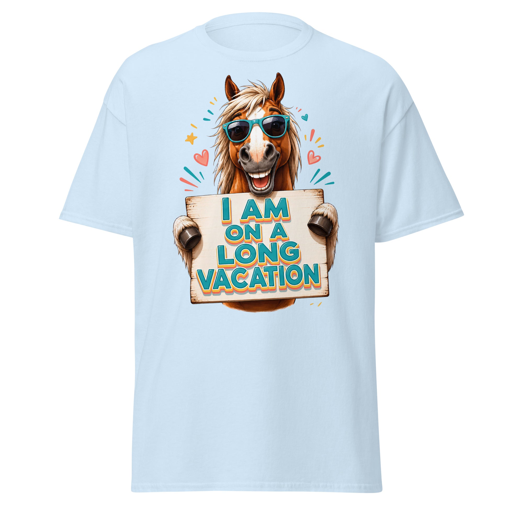 Long Vacation Horse Lovers Tee – Funny Equestrian Classic T-Shirt by printfluence.net
