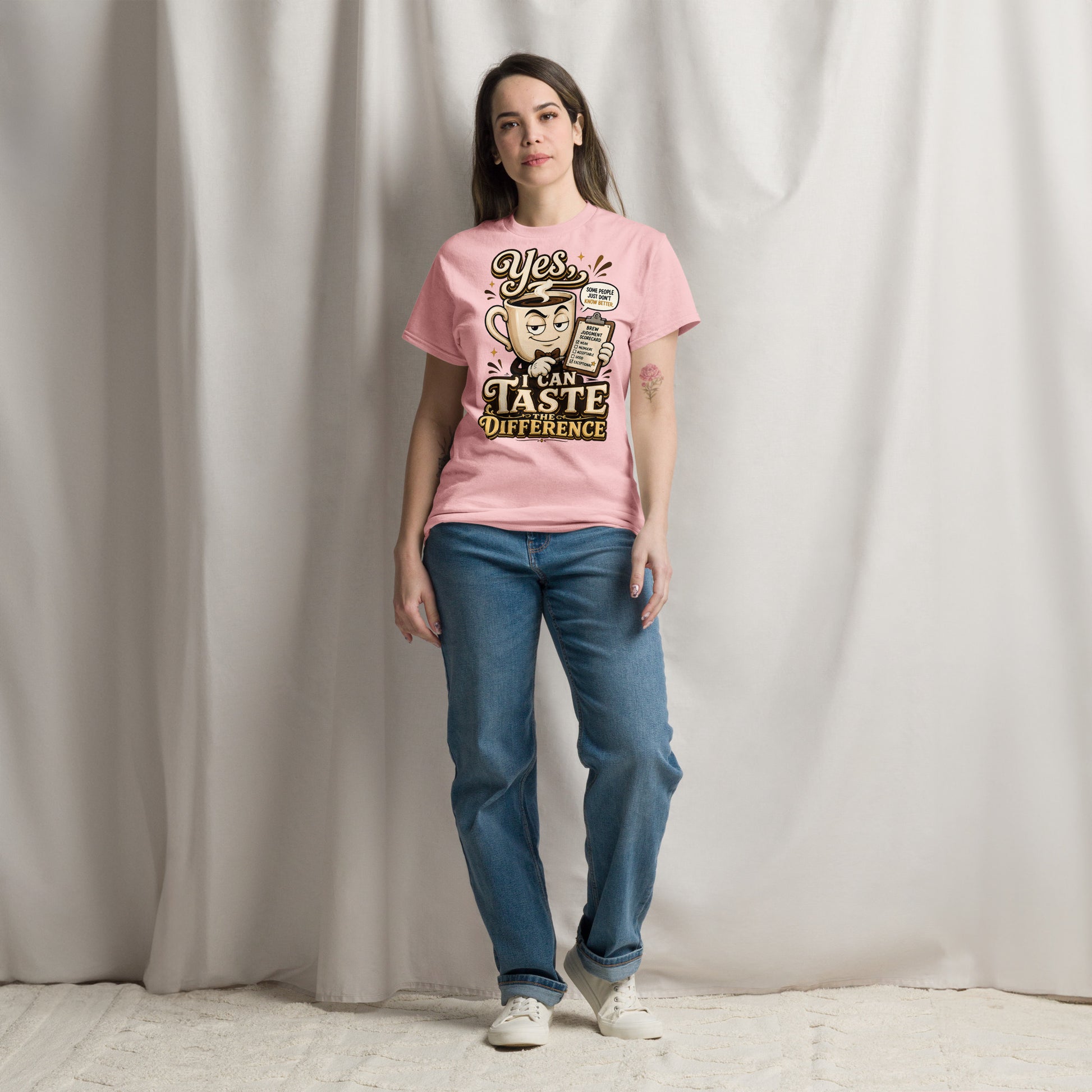 Coffee Lovers Unisex Classic Tee - Yes, I Can Taste The Difference! by printfluence.net