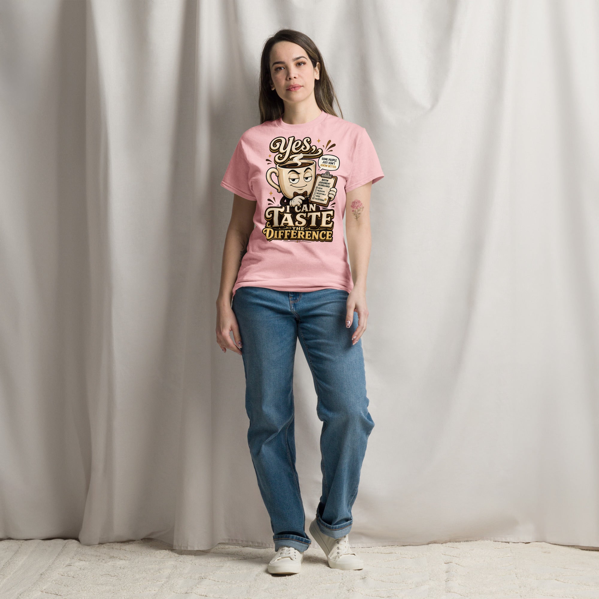 Coffee Lovers Unisex Classic Tee - Yes, I Can Taste The Difference! by printfluence.net
