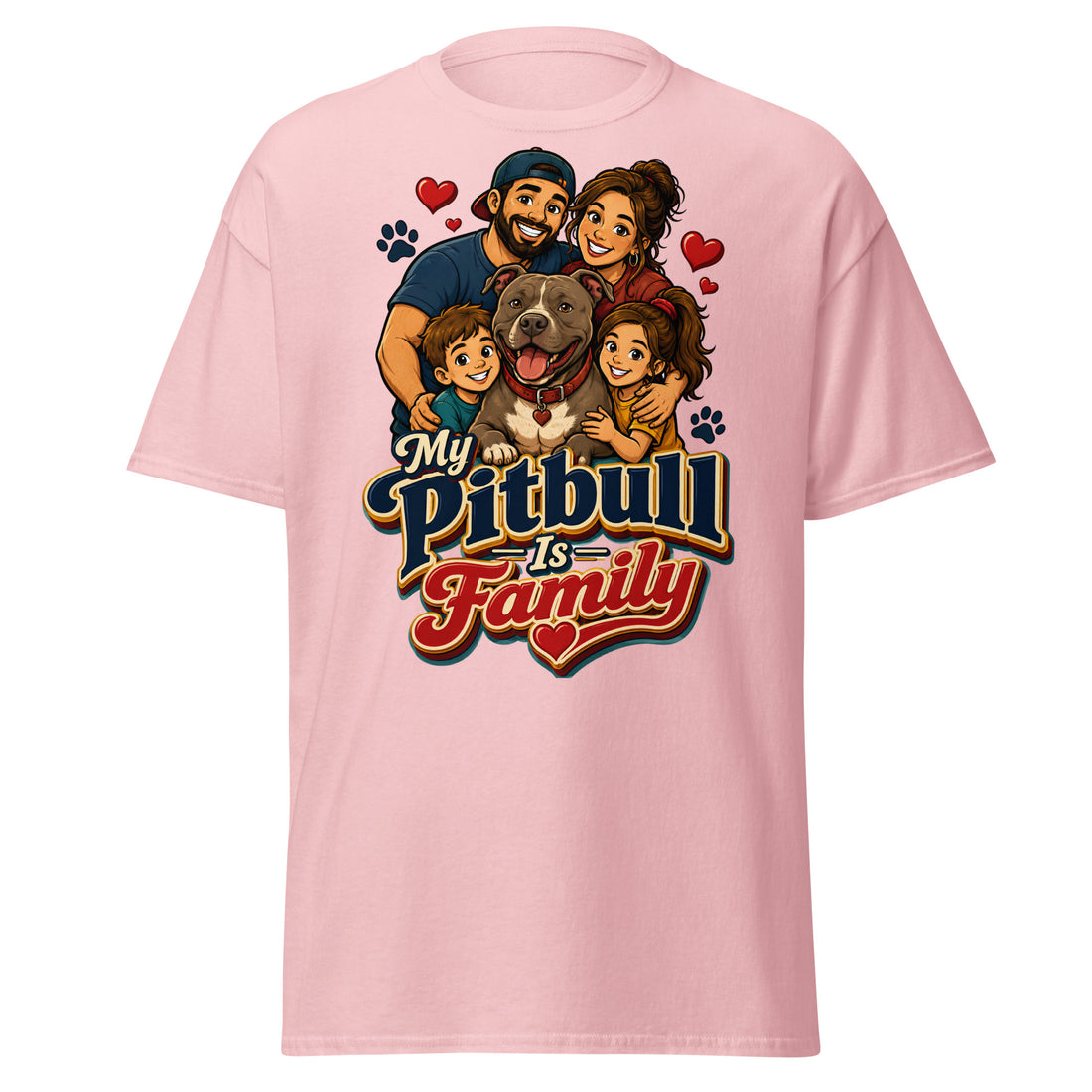 My Pitbull Is Family Pitbull Lovers Unisex Classic Tee by printfluence.net