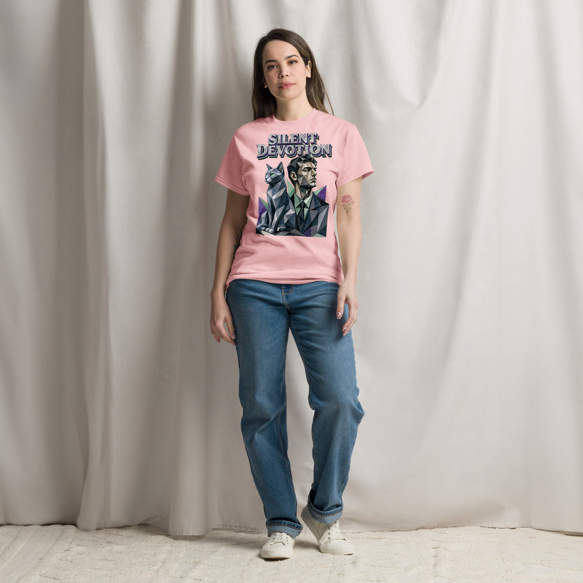 Cat Lovers Unisex Classic Tee Silent Devotion by printfluence.net