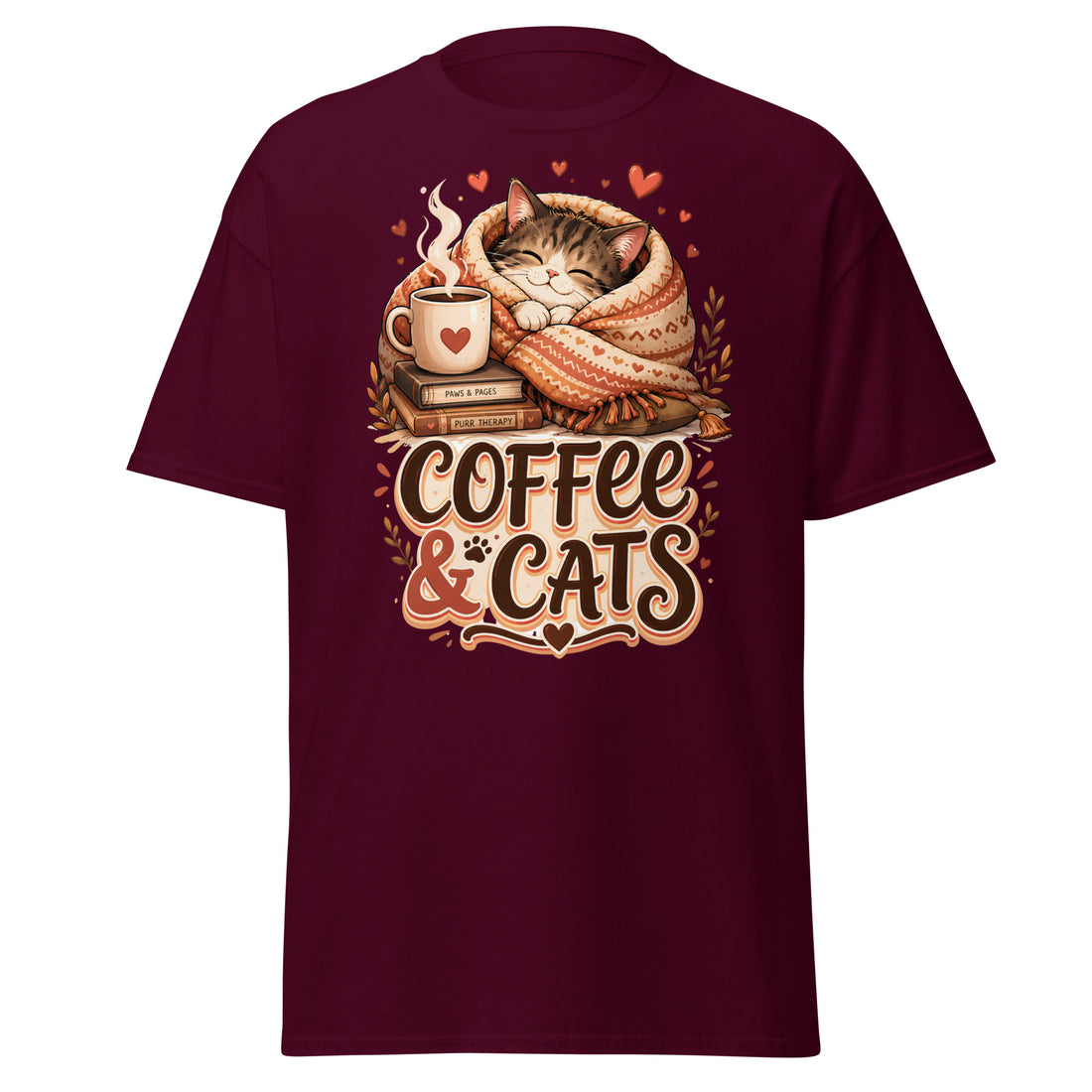 Unisex classic tee - Elite Coffee and Cats Cozy - Premium Luxury Retro Vintage Feline Design by printfluence.net