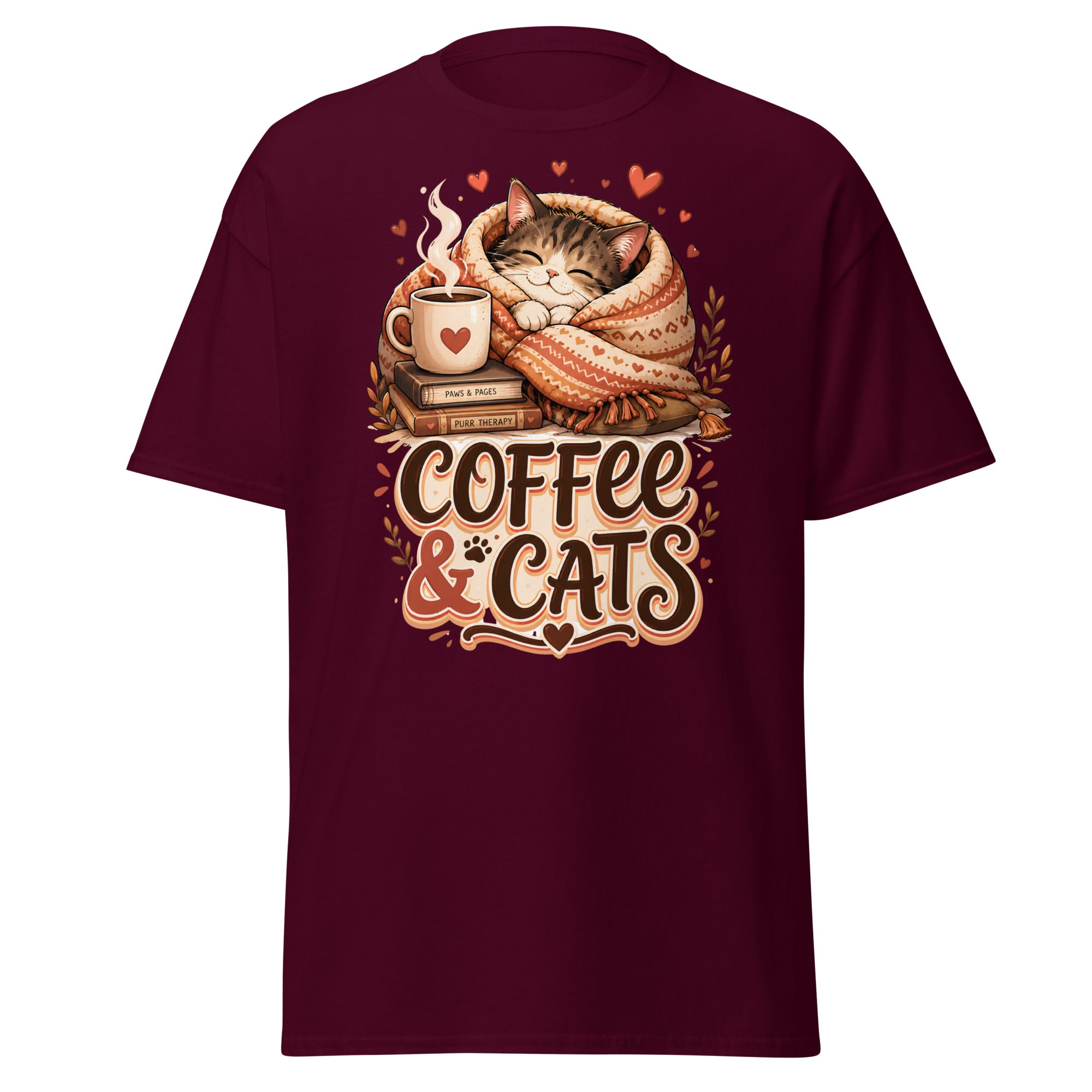 Unisex classic tee - Elite Coffee and Cats Cozy - Premium Luxury Retro Vintage Feline Design by printfluence.net