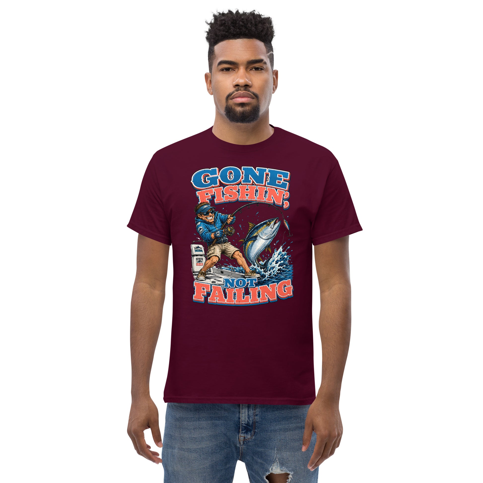 Gone Fishin Not Failing T-Shirt - Funny Tuna Fishing Graphic Tee for Men & Women, Fishing Lovers Gift by printfluence.net