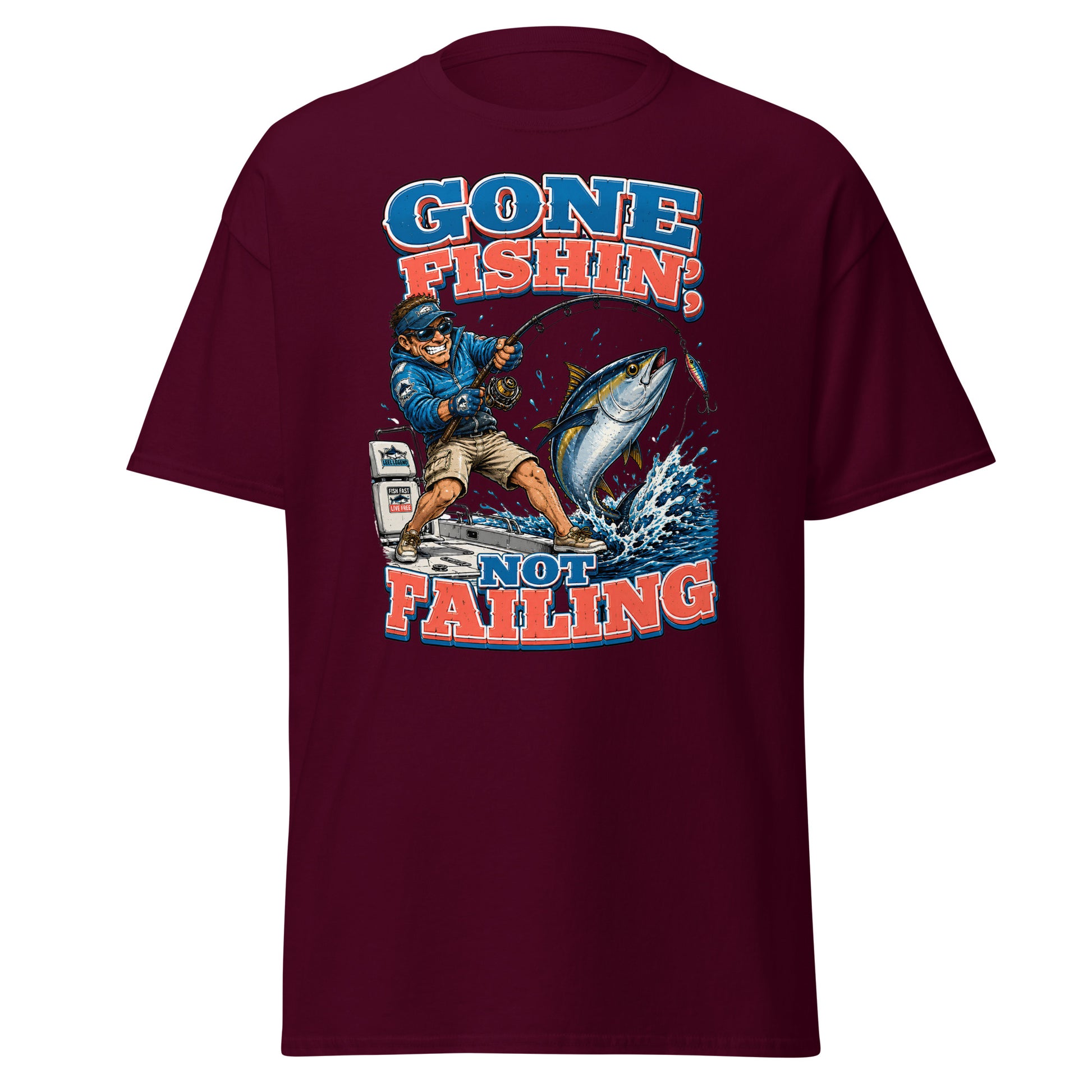 Gone Fishin Not Failing T-Shirt - Funny Tuna Fishing Graphic Tee for Men & Women, Fishing Lovers Gift by printfluence.net