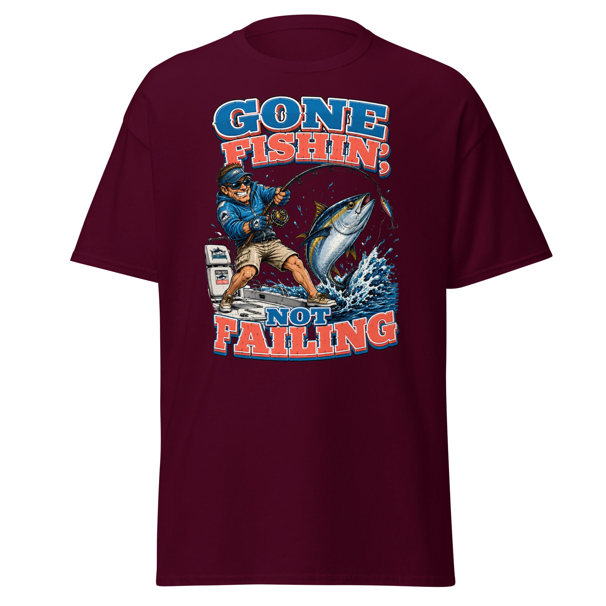 Gone Fishin Not Failing T-Shirt - Funny Tuna Fishing Graphic Tee for Men & Women, Fishing Lovers Gift by printfluence.net