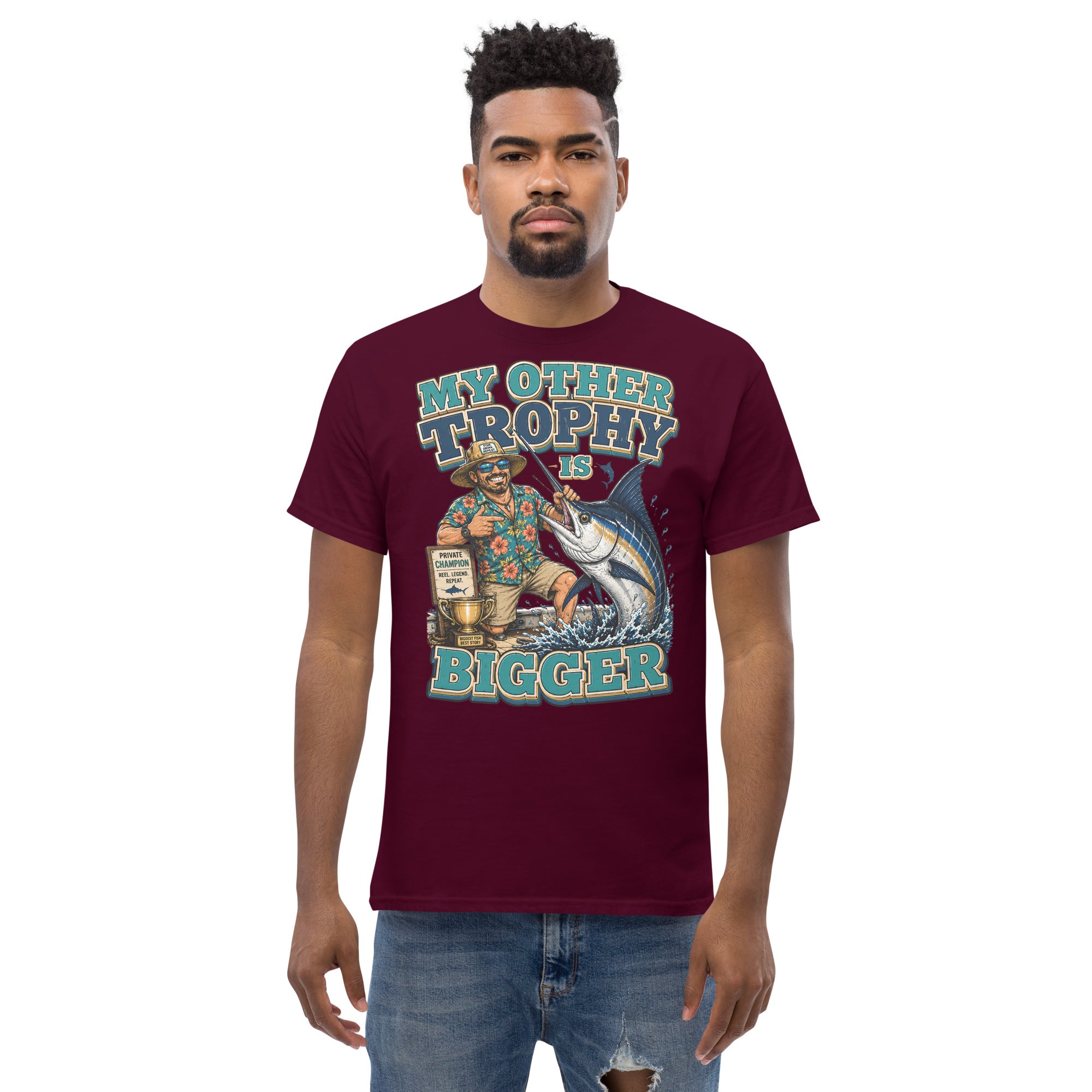 My Other Trophy Is Bigger - Fishing Lovers Unisex Classic Tee by printfluence.net