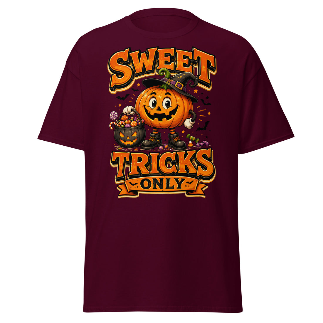 Vintage Halloween Pumpkin Horror & Mystery Unisex Classic Tee by printfluence.net