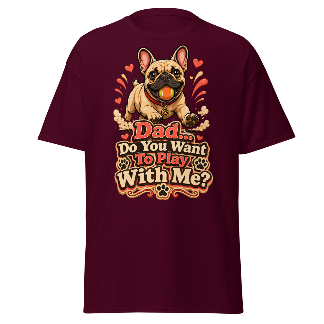 French Bulldog Dad Play Unisex Classic Tee by printfluence.net