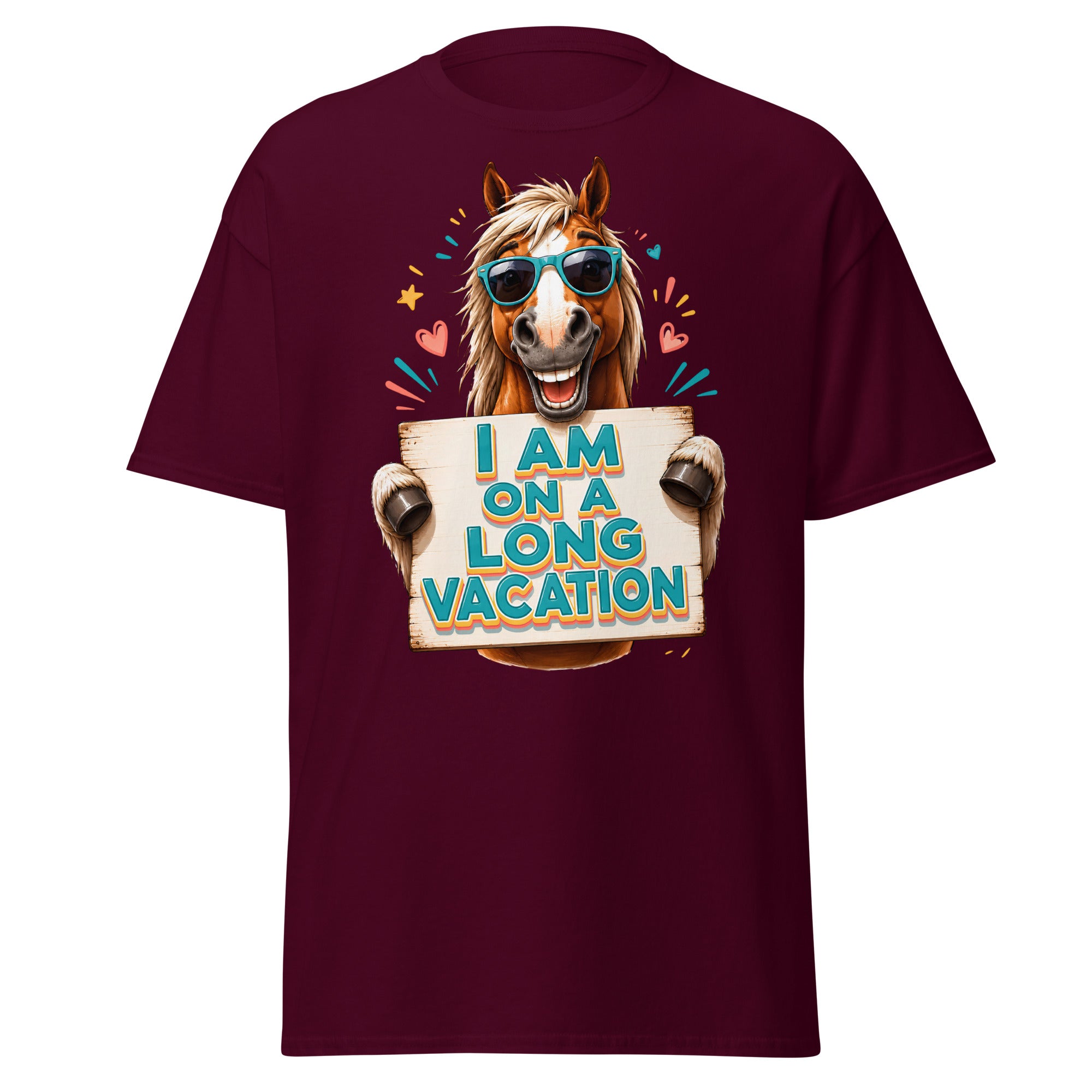 Long Vacation Horse Lovers Tee – Funny Equestrian Classic T-Shirt by printfluence.net