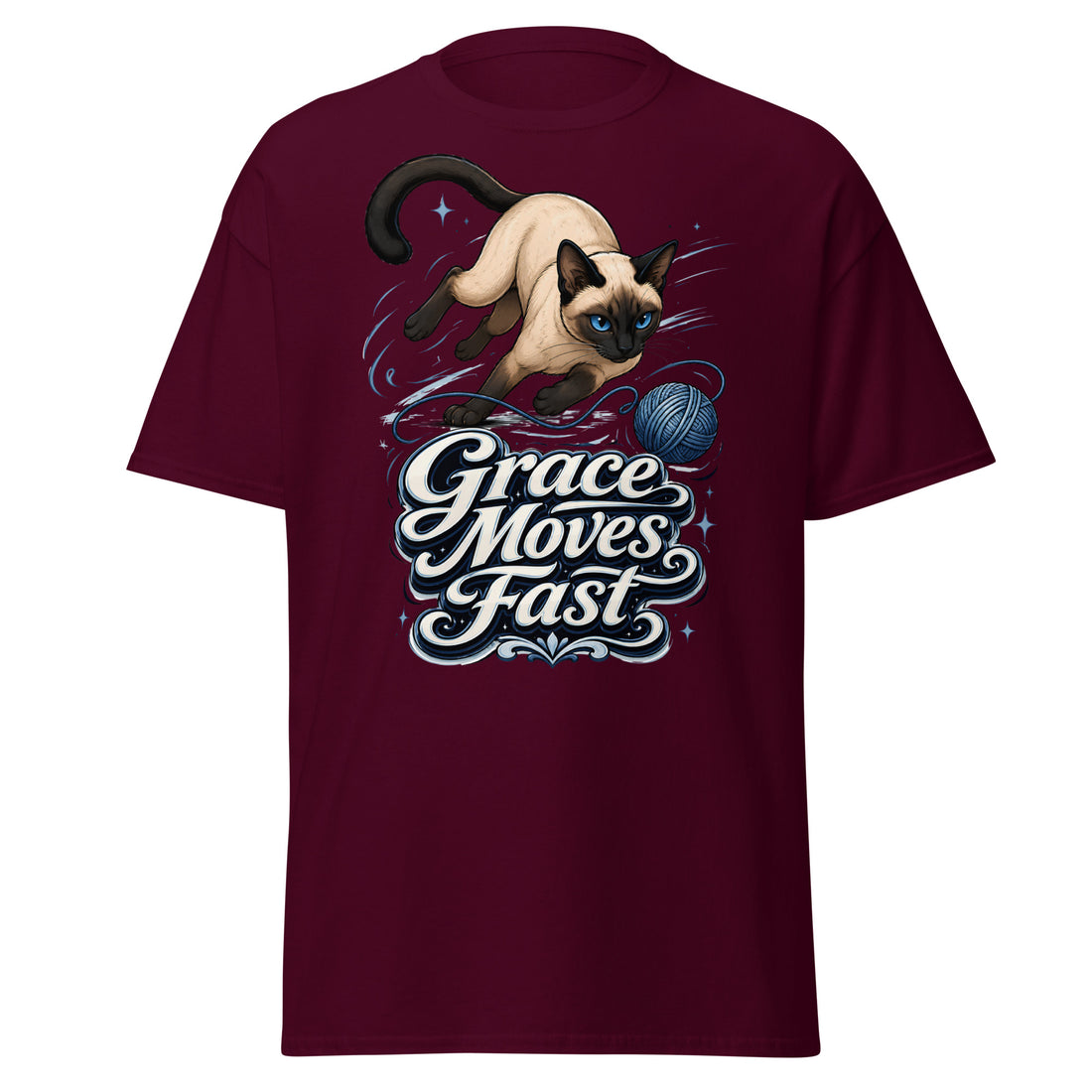 Grace Moves Fast Siamese Cat Lovers Classic Tee by printfluence.net