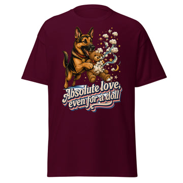 German Shepherd Lovers Unisex Classic Tee Absolute Love – Playful Canine Whimsical Art Shirt by printfluence.net