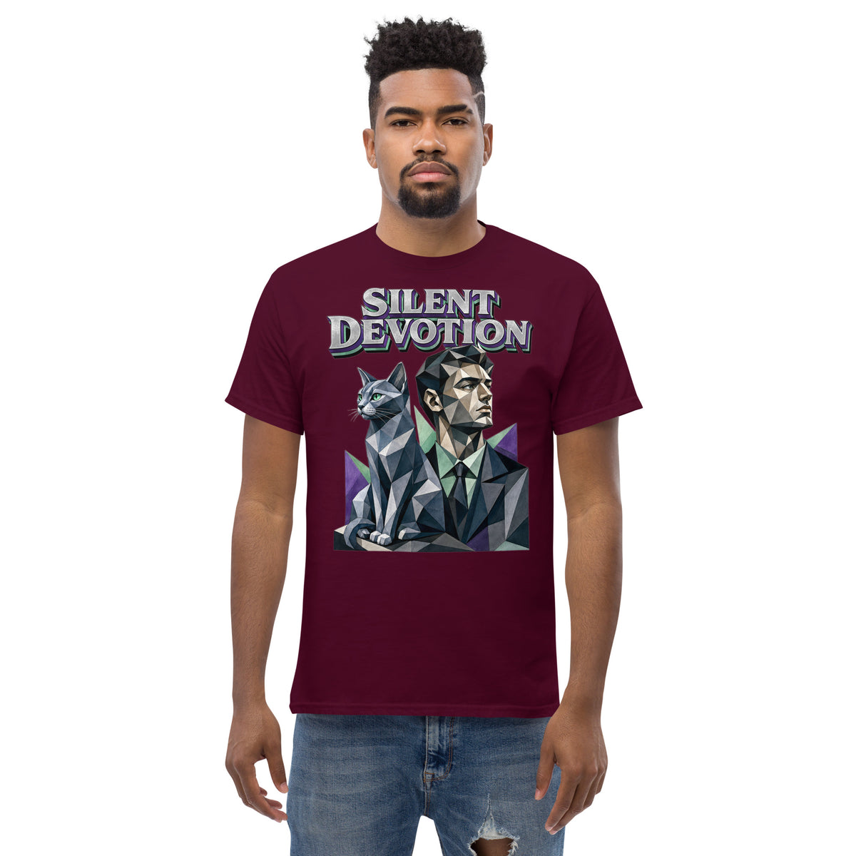 Cat Lovers Unisex Classic Tee Silent Devotion by printfluence.net