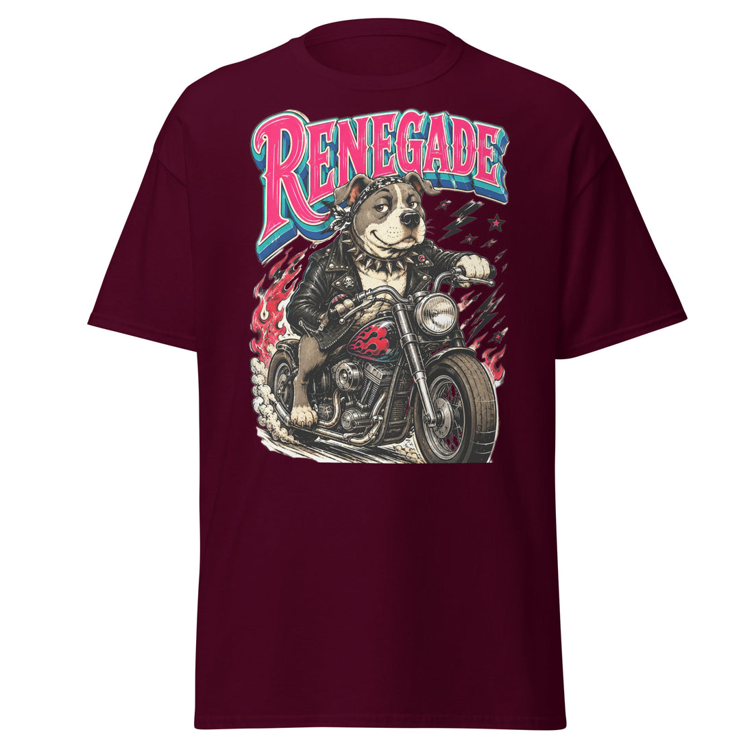 Pitbull Lovers | Unisex Classic Tee - Renegade Biker Dog by printfluence.net