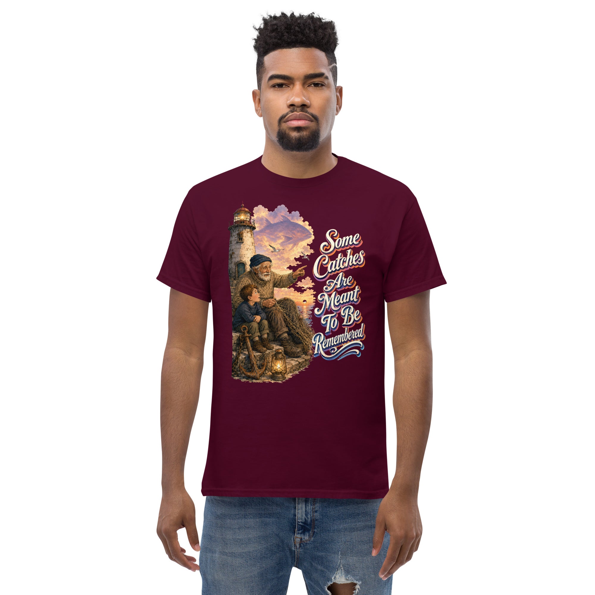 Fishing Lovers | Unisex Classic Tee — Some Catches Are Meant To Be Remembered by printfluence