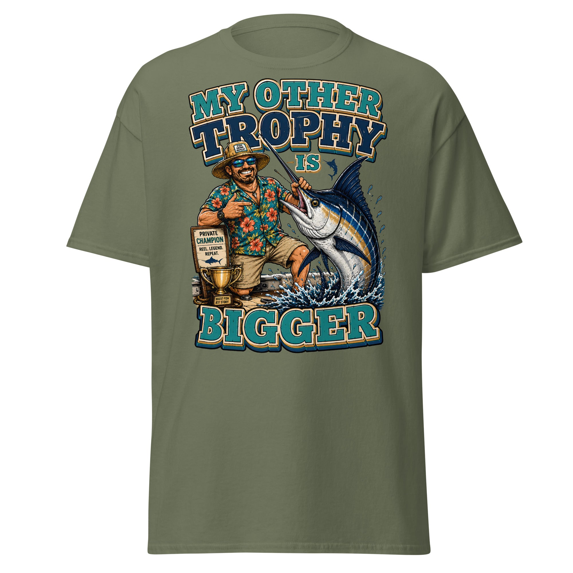 My Other Trophy Is Bigger - Fishing Lovers Unisex Classic Tee by printfluence.net