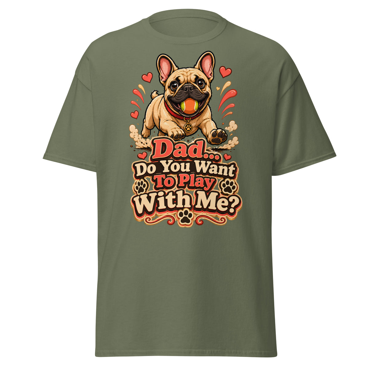 French Bulldog Dad Play Unisex Classic Tee by printfluence.net