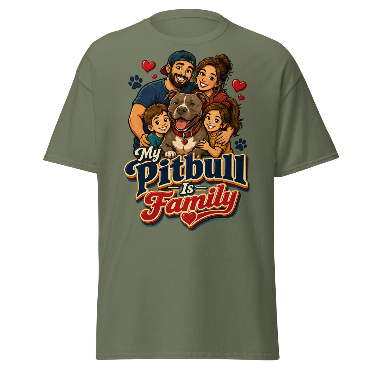 My Pitbull Is Family Pitbull Lovers Unisex Classic Tee by printfluence.net