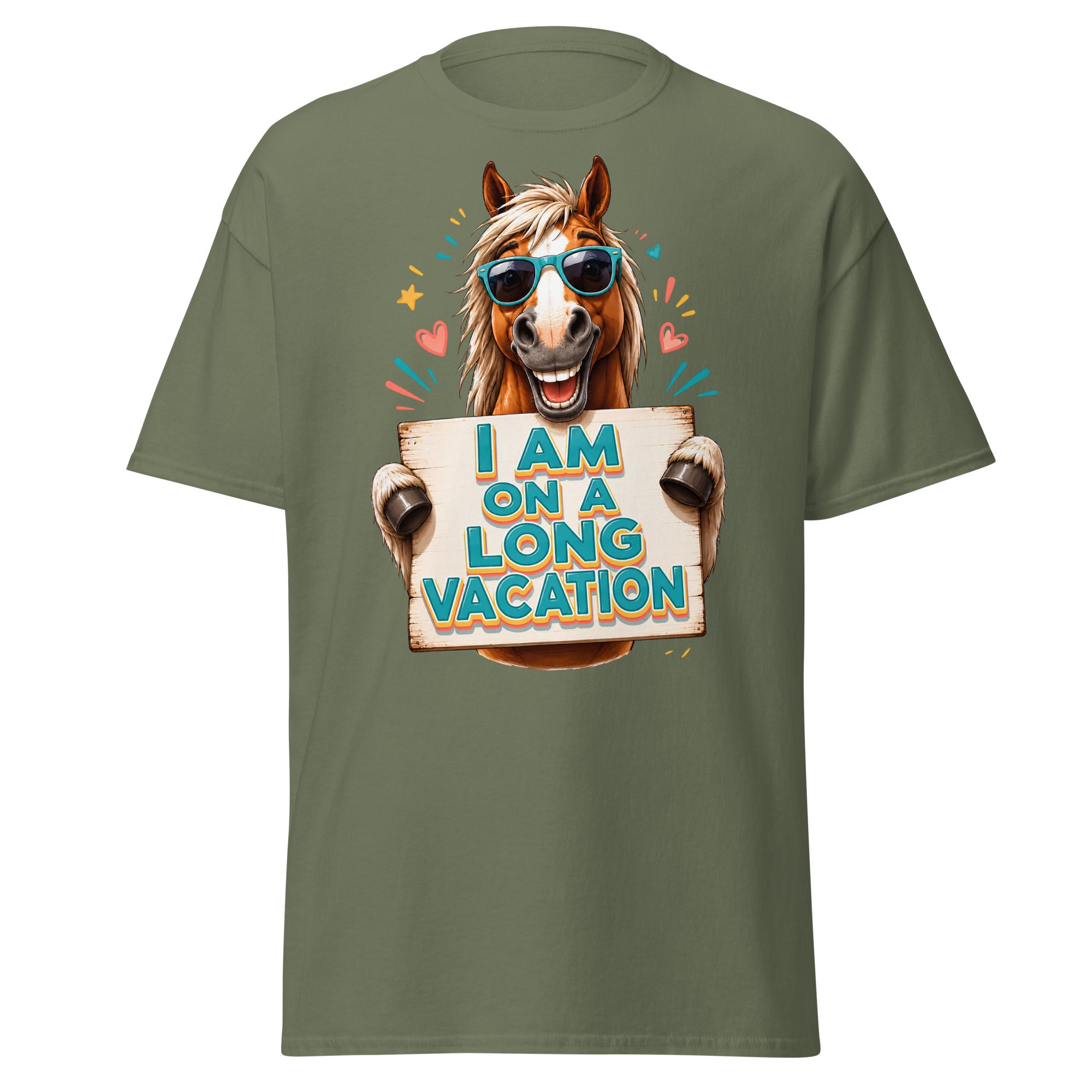 Long Vacation Horse Lovers Tee – Funny Equestrian Classic T-Shirt by printfluence.net