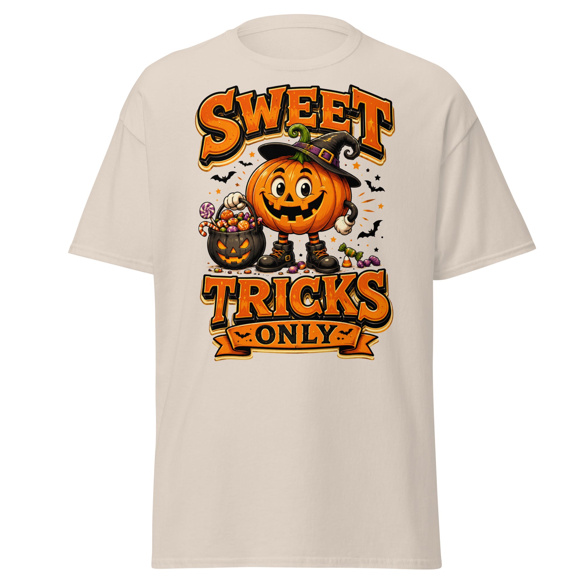 Vintage Halloween Pumpkin Horror & Mystery Unisex Classic Tee by printfluence.net