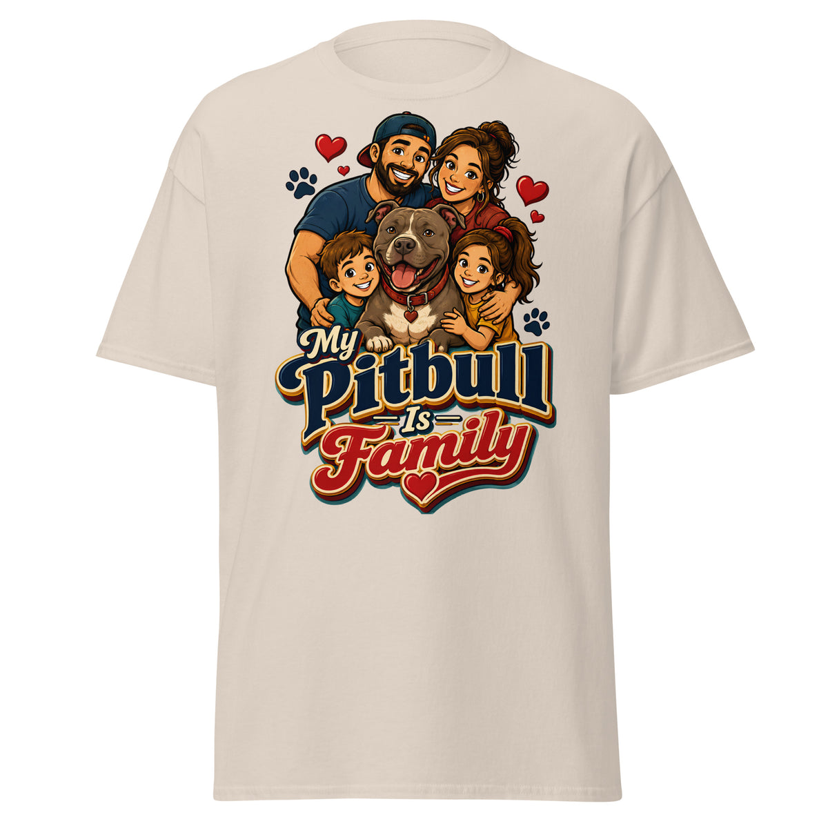 My Pitbull Is Family Pitbull Lovers Unisex Classic Tee by printfluence.net