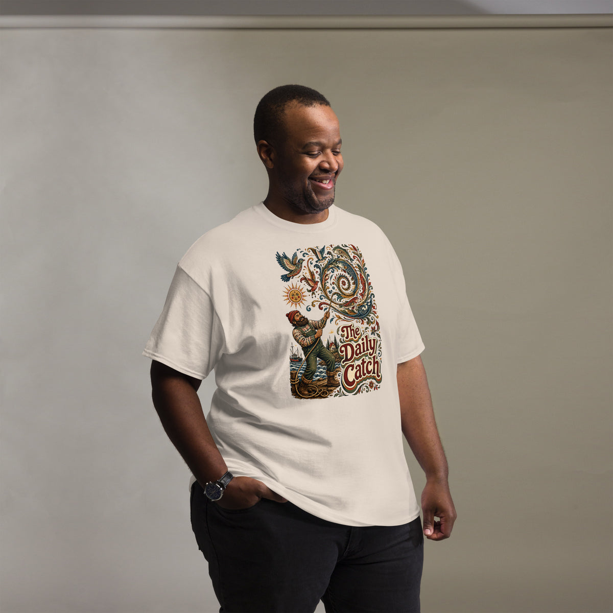 Fishing Lovers | Unisex Classic Tee — The Daily Catch by printfluence