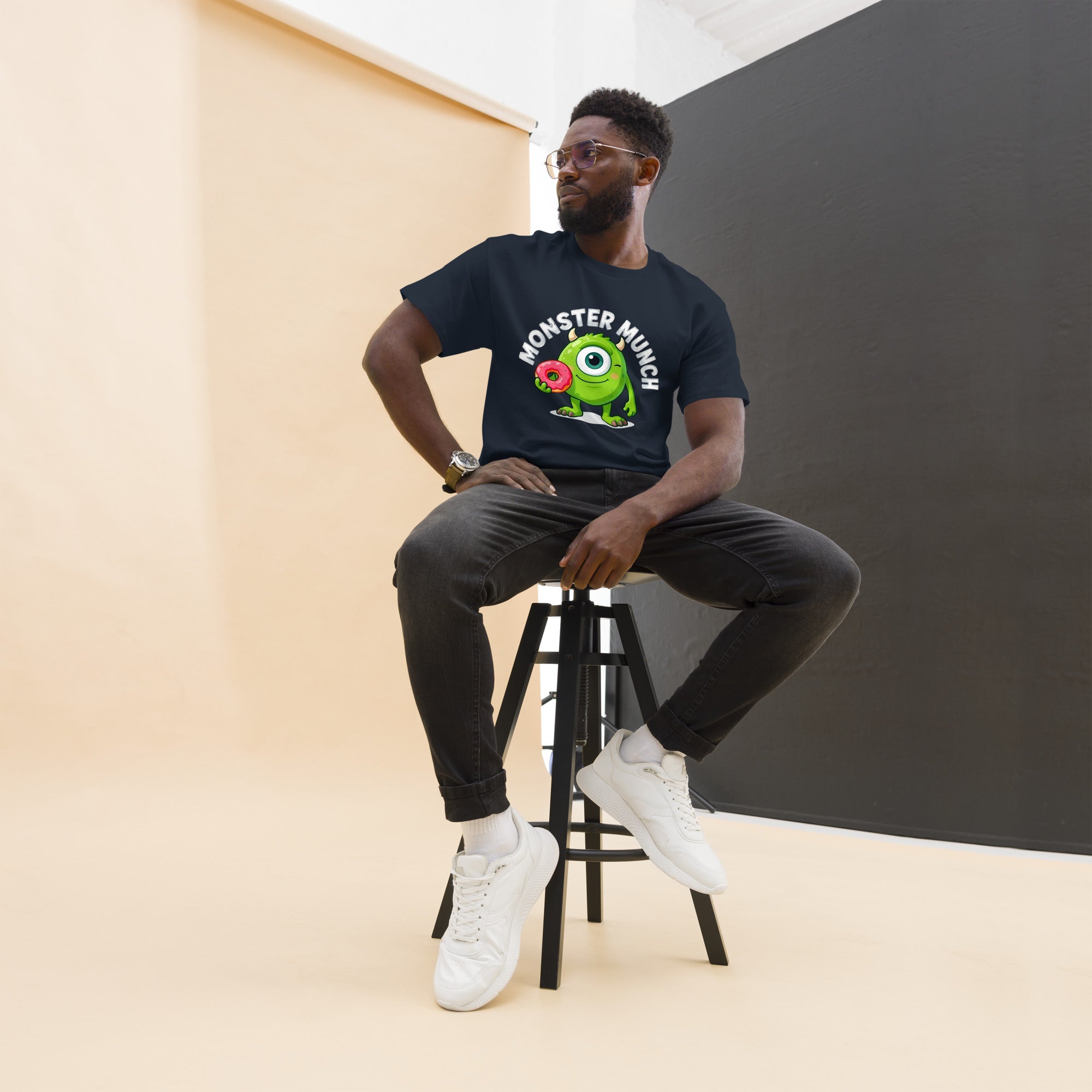 Unisex classic tee - Monster Munch T-Shirt – Funny One-Eyed Donut Monster Design by printfluence.net