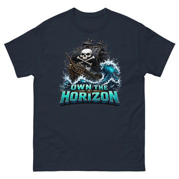 Unisex classic tee - Own The Horizon - Epic Pirate Ship Skull by printfluence.net