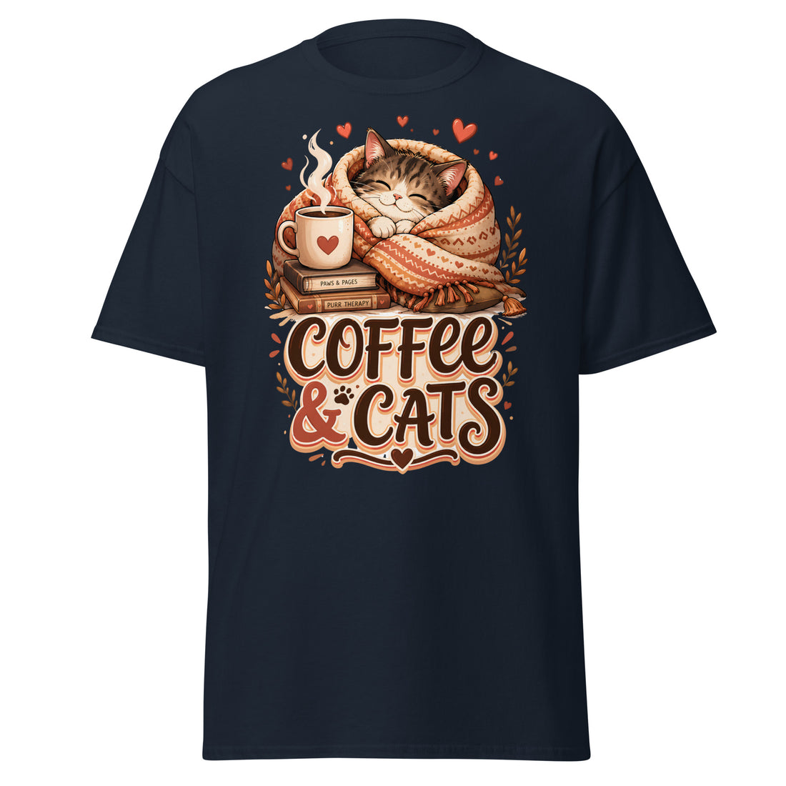 Unisex classic tee - Elite Coffee and Cats Cozy - Premium Luxury Retro Vintage Feline Design by printfluence.net