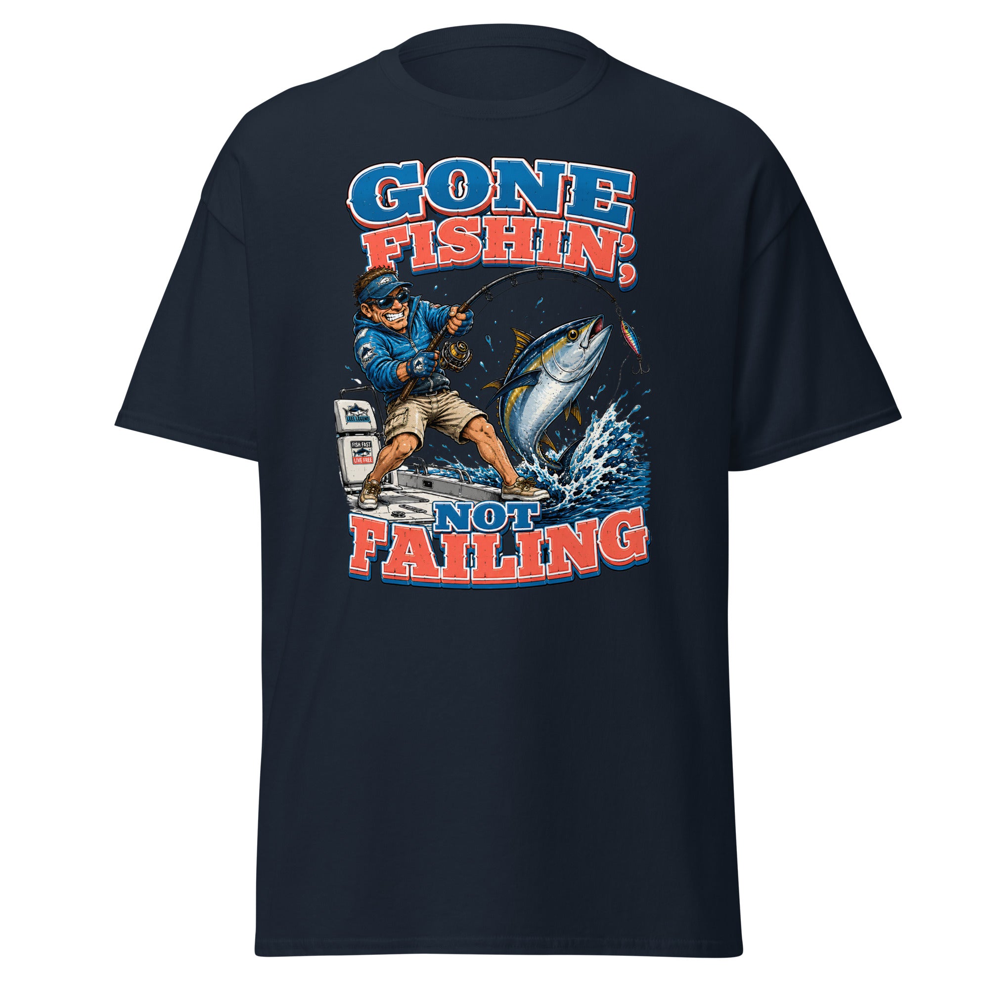 Gone Fishin Not Failing T-Shirt - Funny Tuna Fishing Graphic Tee for Men & Women, Fishing Lovers Gift by printfluence.net