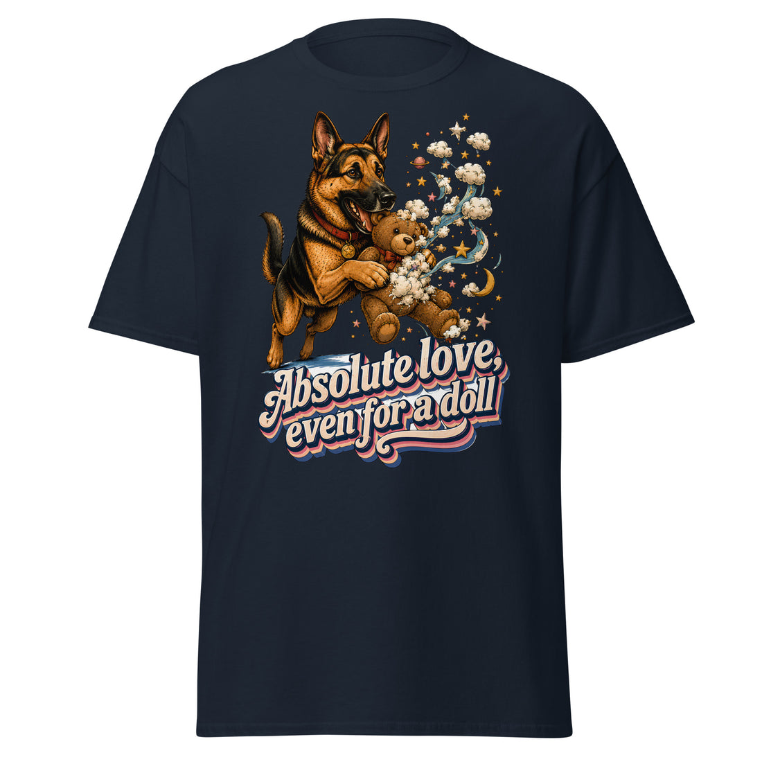 German Shepherd Lovers Unisex Classic Tee Absolute Love – Playful Canine Whimsical Art Shirt by printfluence.net