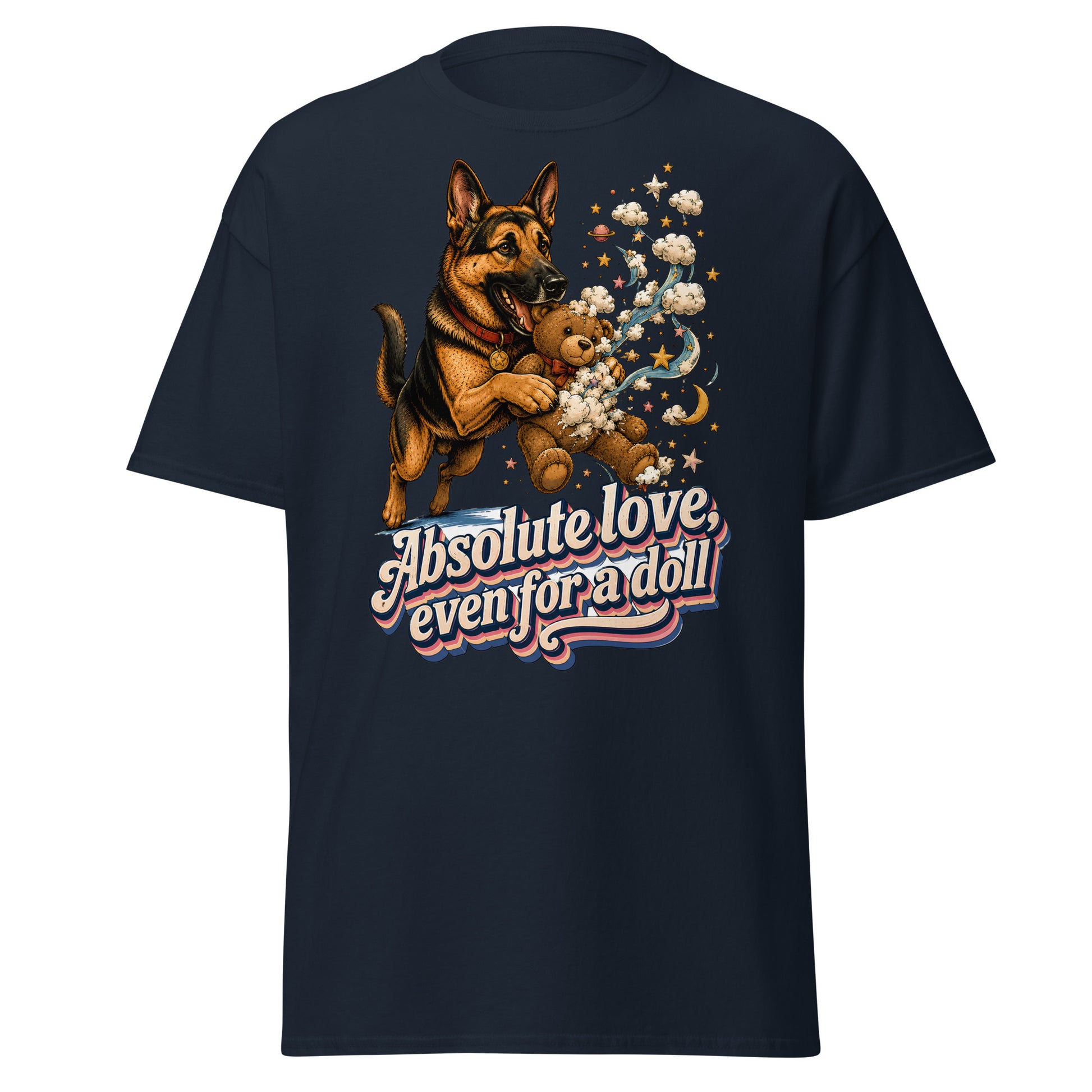 German Shepherd Lovers Unisex Classic Tee Absolute Love – Playful Canine Whimsical Art Shirt by printfluence.net