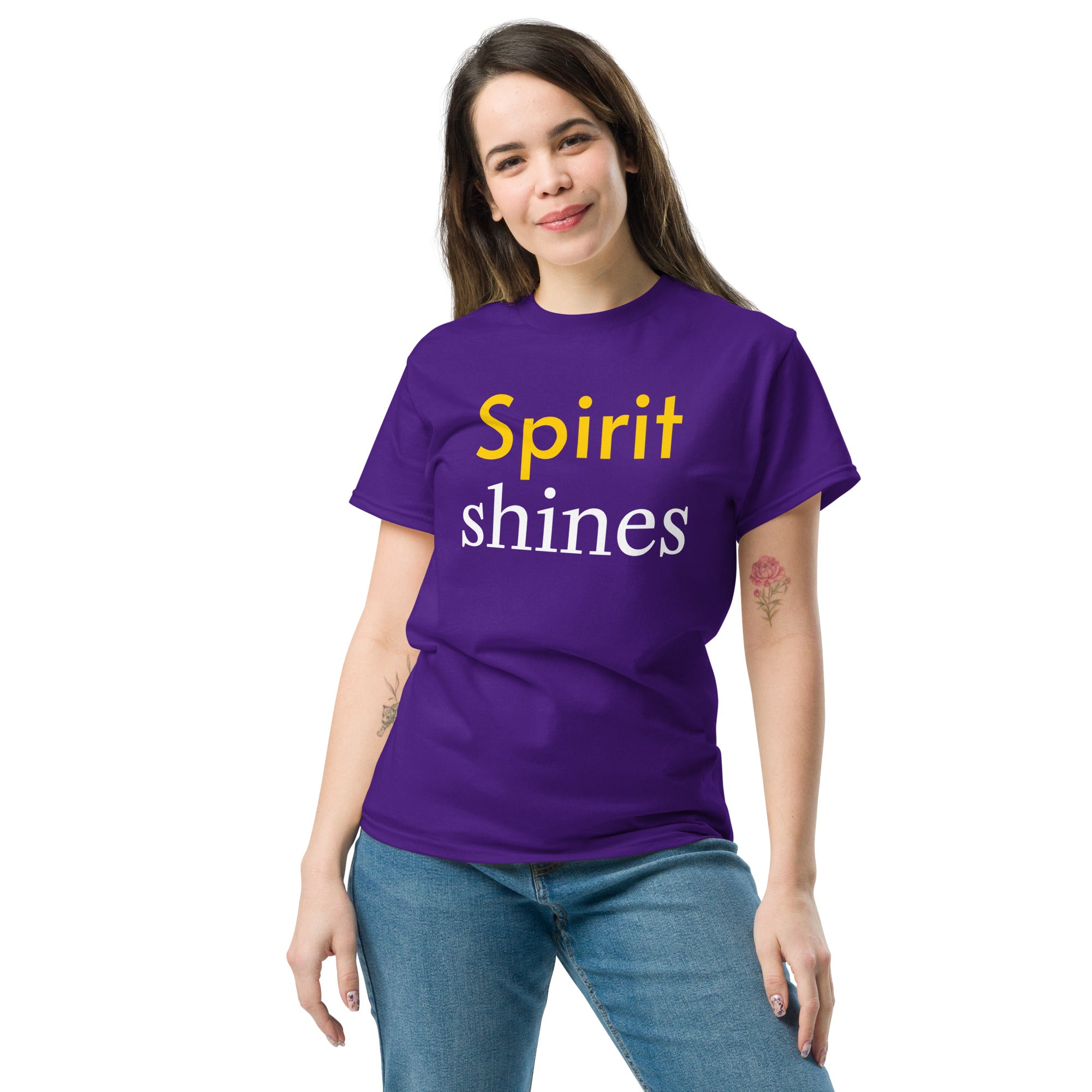 Unisex classic tee - Spirit Shines T-Shirt – Motivational Minimalist Design for Positive Energy by printfluence.net