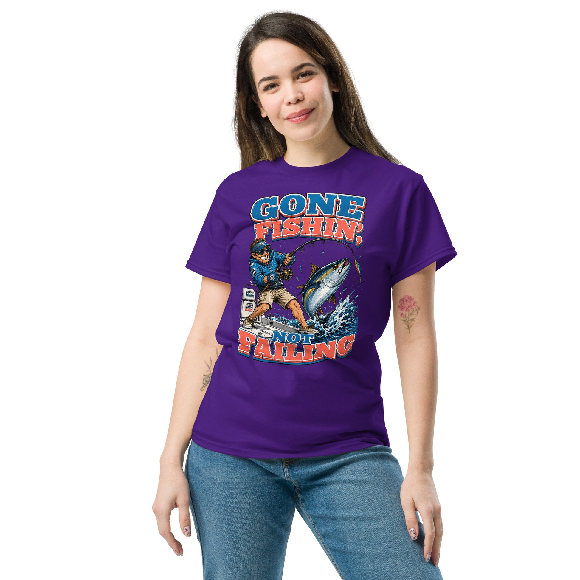 Gone Fishin Not Failing T-Shirt - Funny Tuna Fishing Graphic Tee for Men & Women, Fishing Lovers Gift by printfluence.net