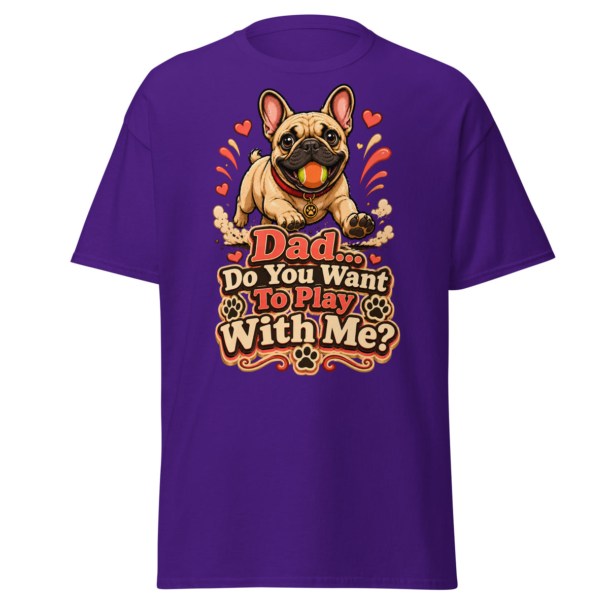 French Bulldog Dad Play Unisex Classic Tee by printfluence.net