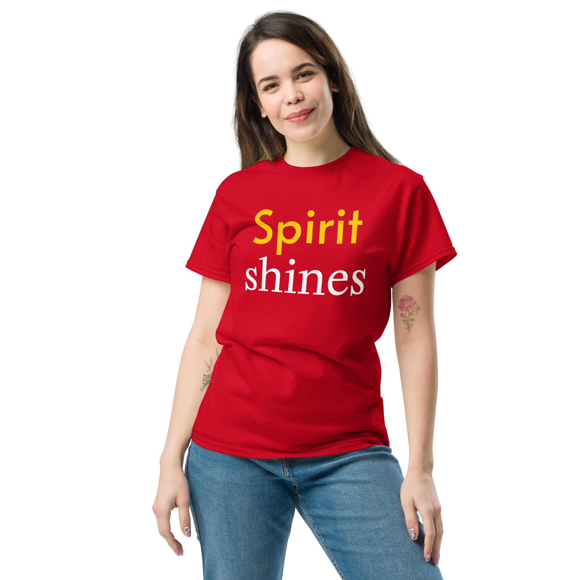 Unisex classic tee - Spirit Shines T-Shirt – Motivational Minimalist Design for Positive Energy by printfluence.net