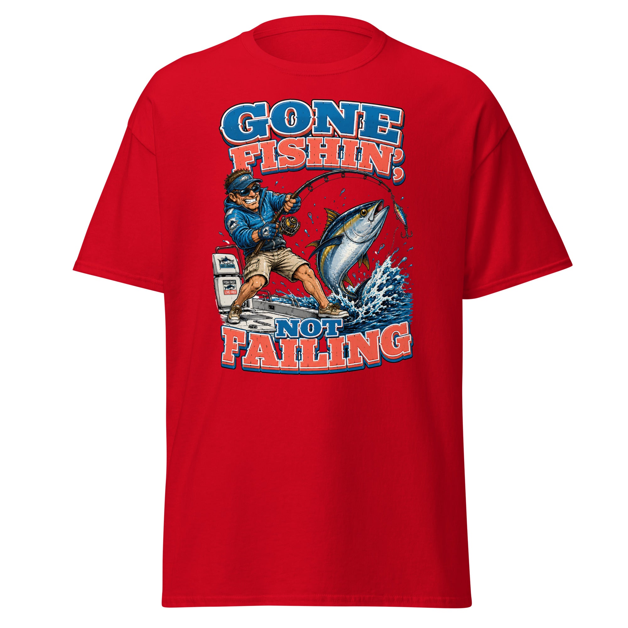 Gone Fishin Not Failing T-Shirt - Funny Tuna Fishing Graphic Tee for Men & Women, Fishing Lovers Gift by printfluence.net