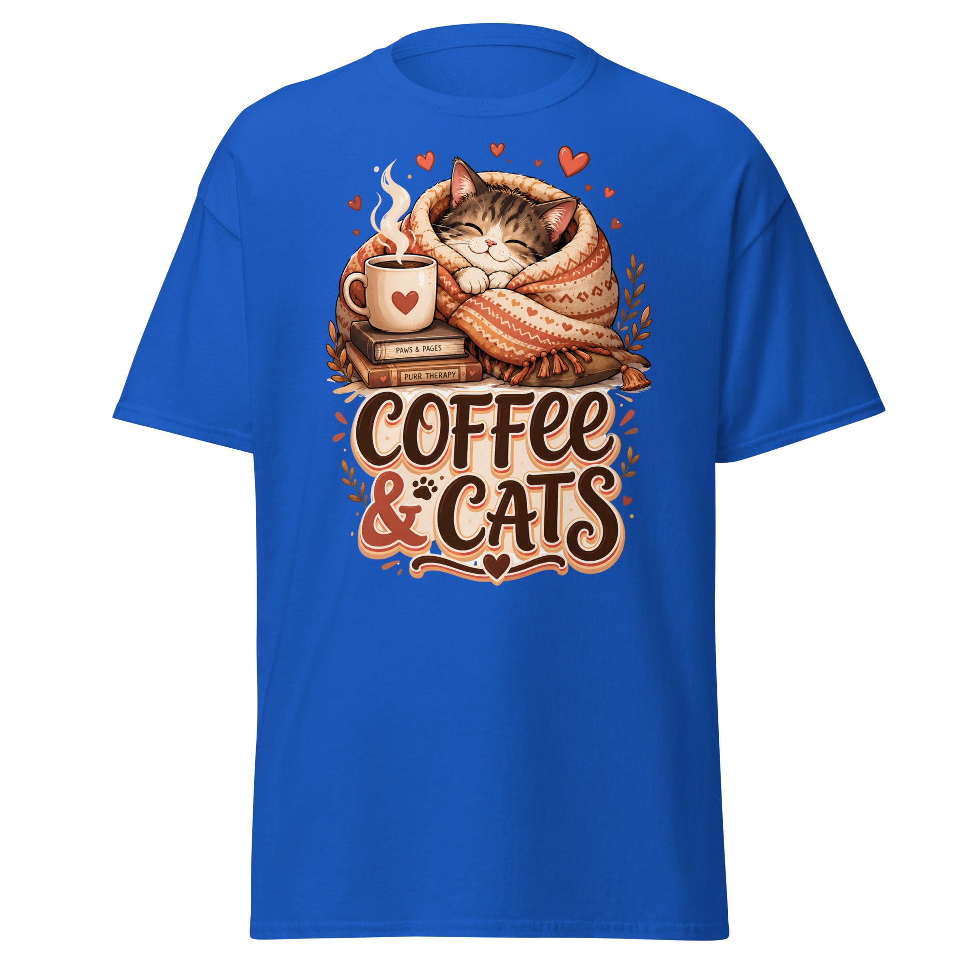 Unisex classic tee - Elite Coffee and Cats Cozy - Premium Luxury Retro Vintage Feline Design by printfluence.net