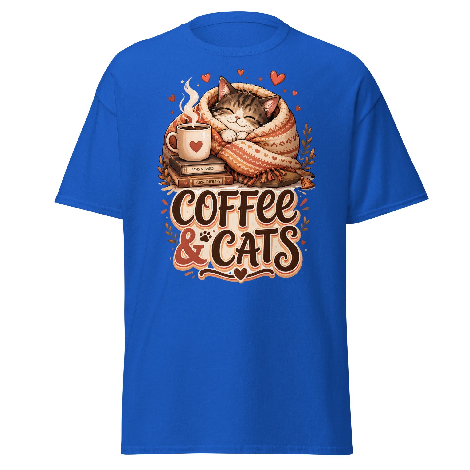 Unisex classic tee - Elite Coffee and Cats Cozy - Premium Luxury Retro Vintage Feline Design by printfluence.net