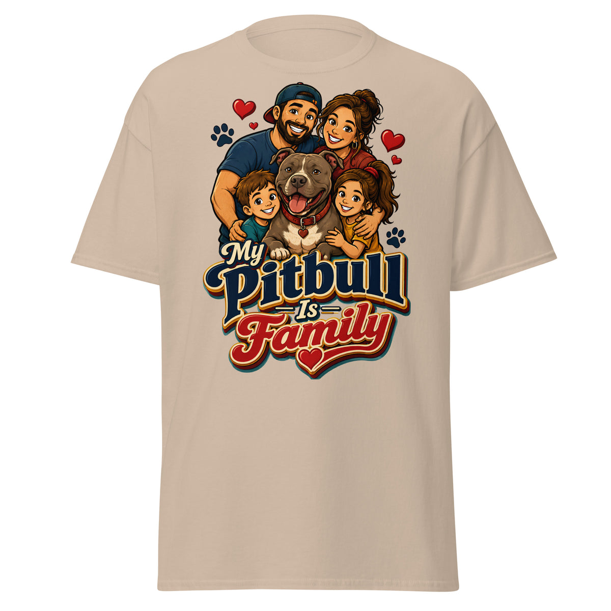 My Pitbull Is Family Pitbull Lovers Unisex Classic Tee by printfluence.net