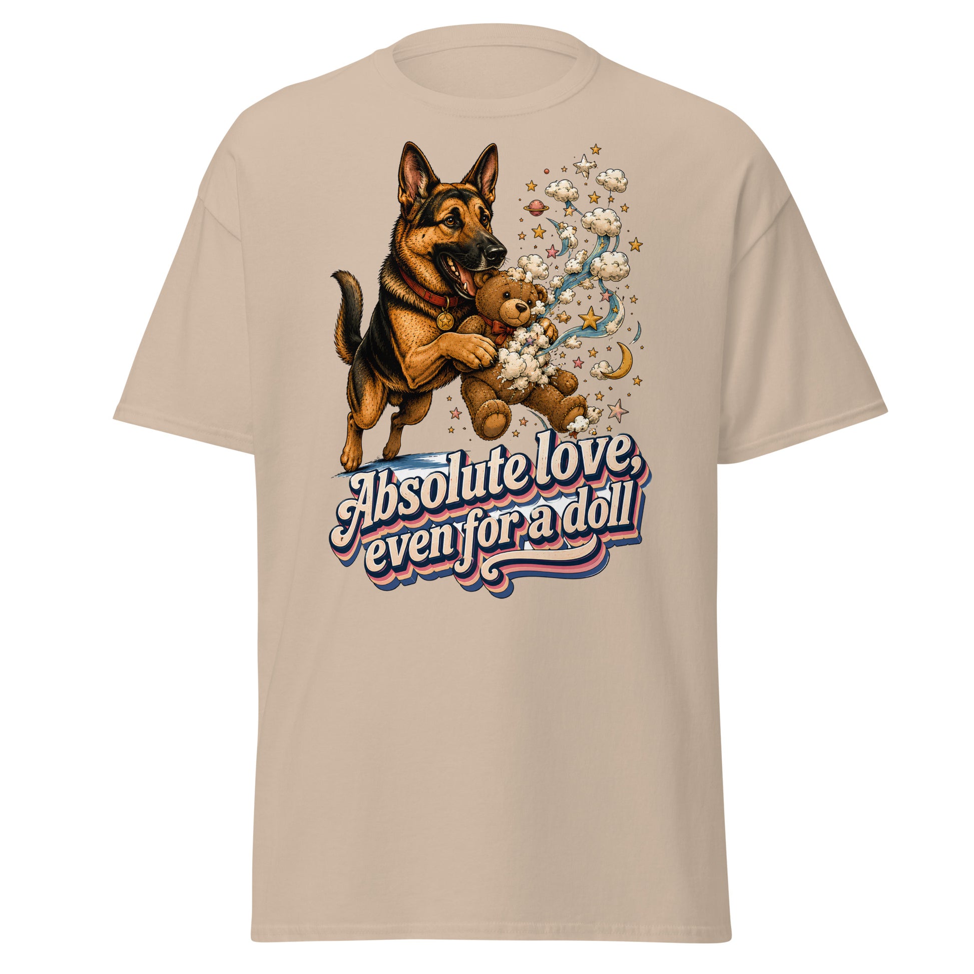 German Shepherd Lovers Unisex Classic Tee Absolute Love – Playful Canine Whimsical Art Shirt by printfluence.net