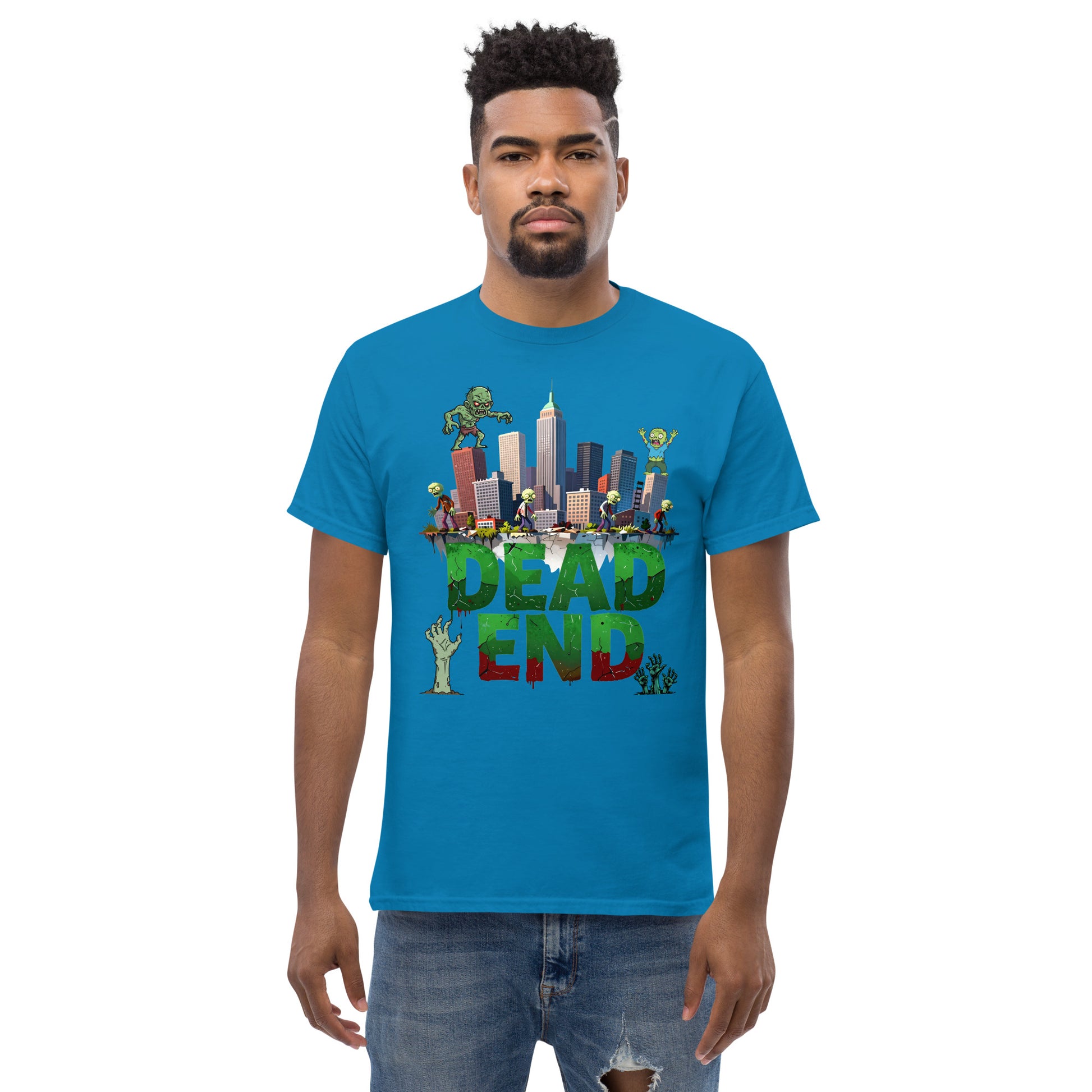 Unisex classic tee - Dead End Zombie City Unisex Tee – Apocalypse Edge for Elite Survivors by printfluence.net