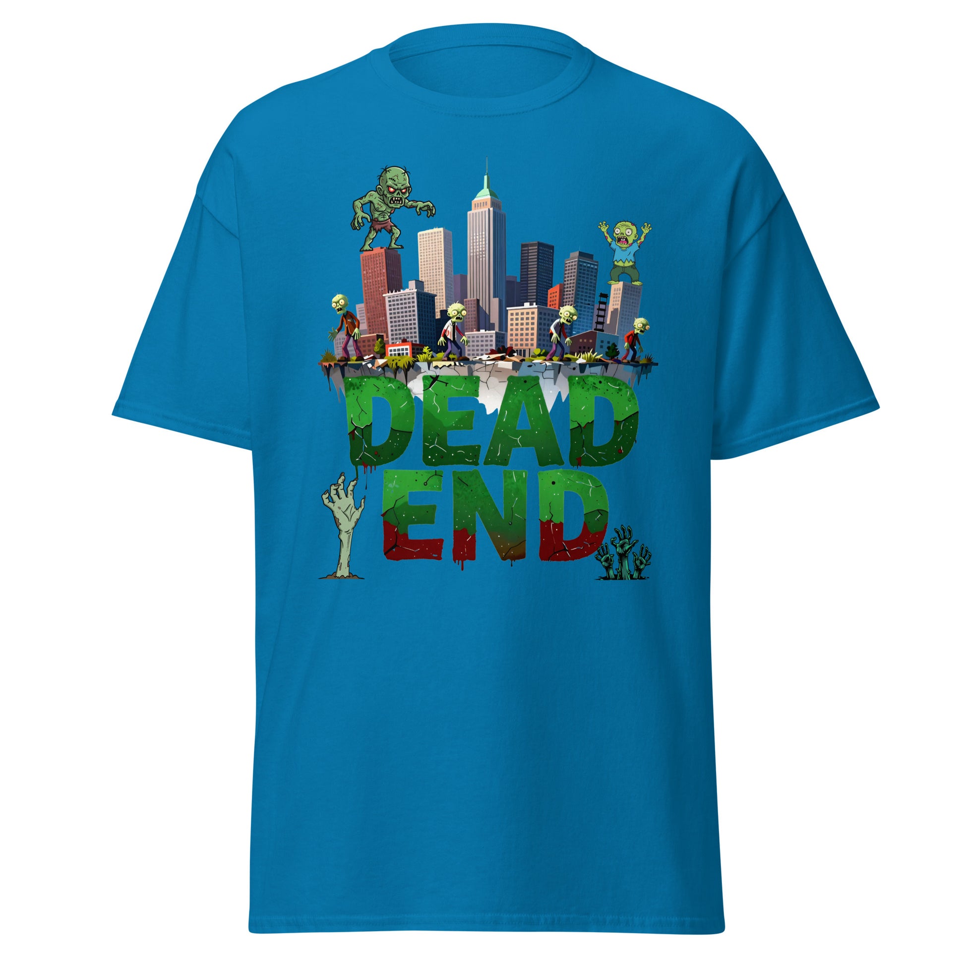 Unisex classic tee - Dead End Zombie City Unisex Tee – Apocalypse Edge for Elite Survivors by printfluence.net