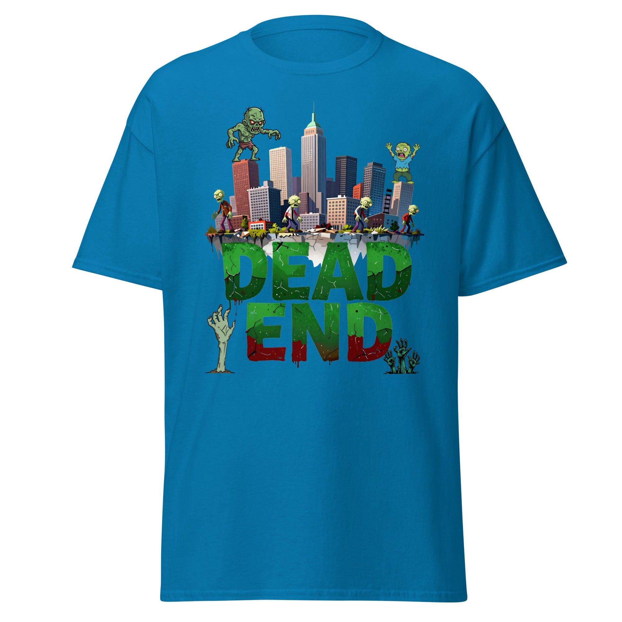 Unisex classic tee - Dead End Zombie City Unisex Tee – Apocalypse Edge for Elite Survivors by printfluence.net