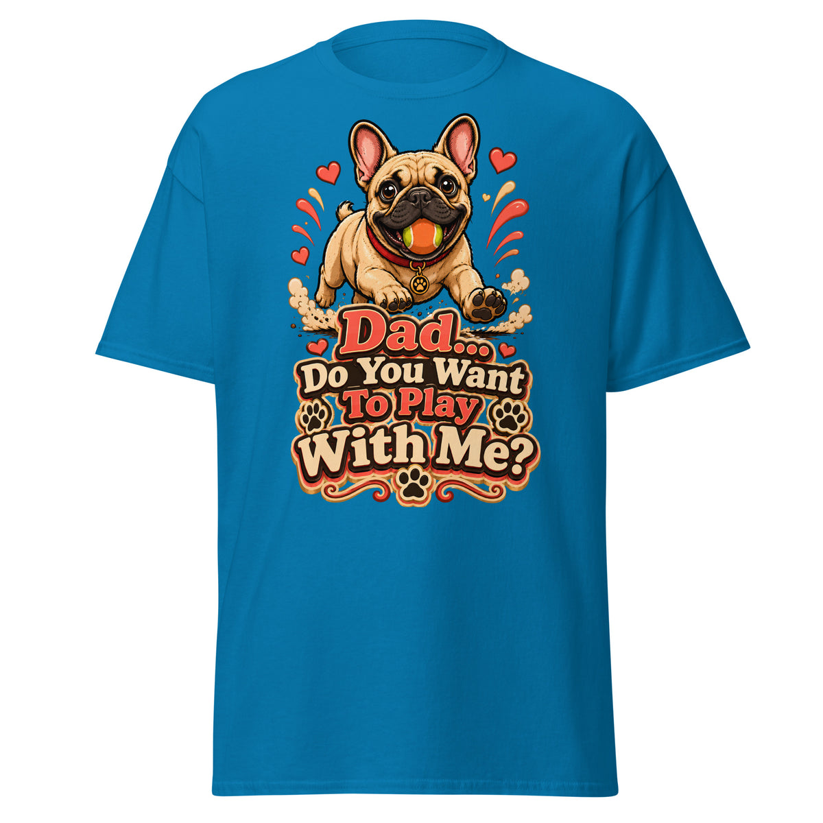 French Bulldog Dad Play Unisex Classic Tee by printfluence.net