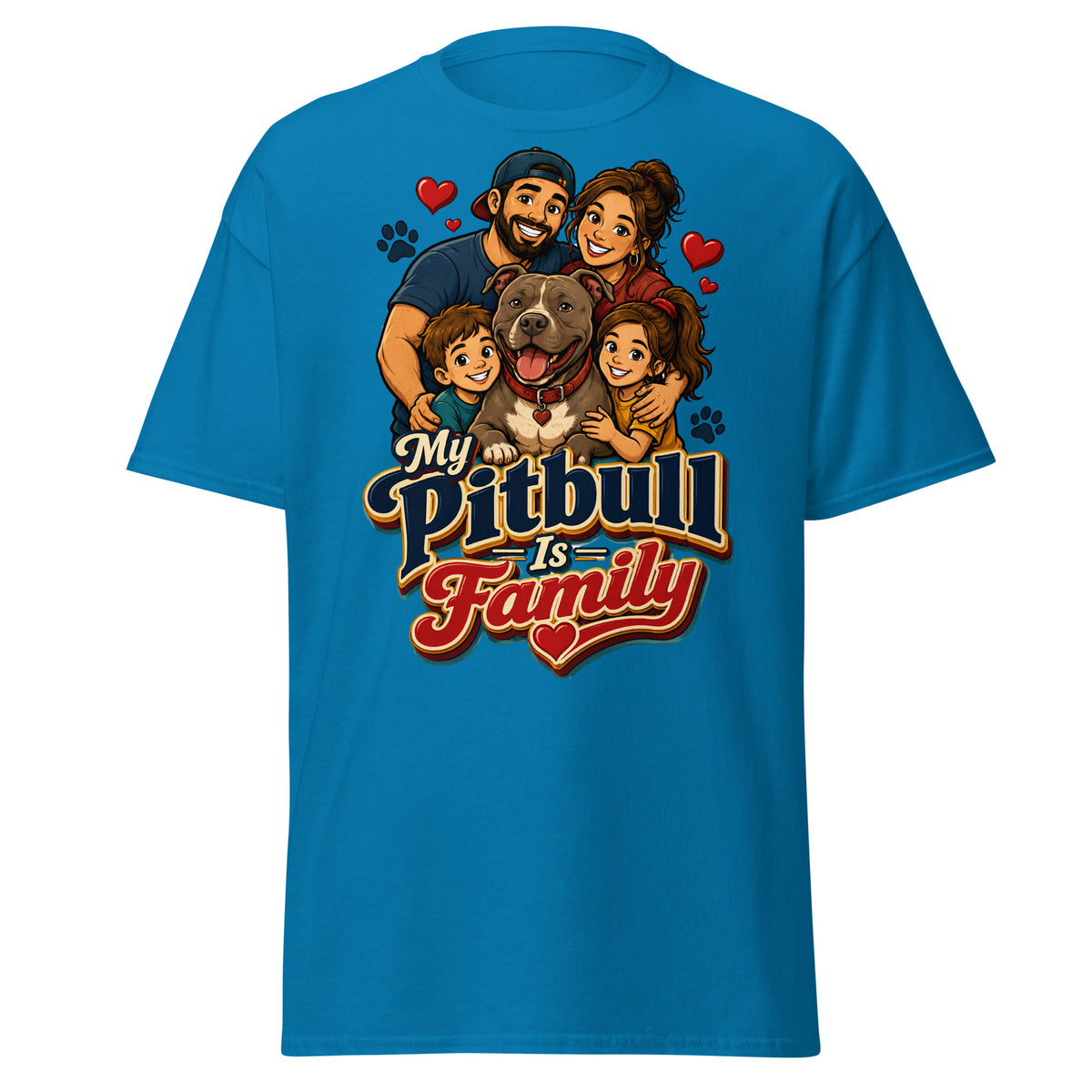 My Pitbull Is Family Pitbull Lovers Unisex Classic Tee by printfluence.net