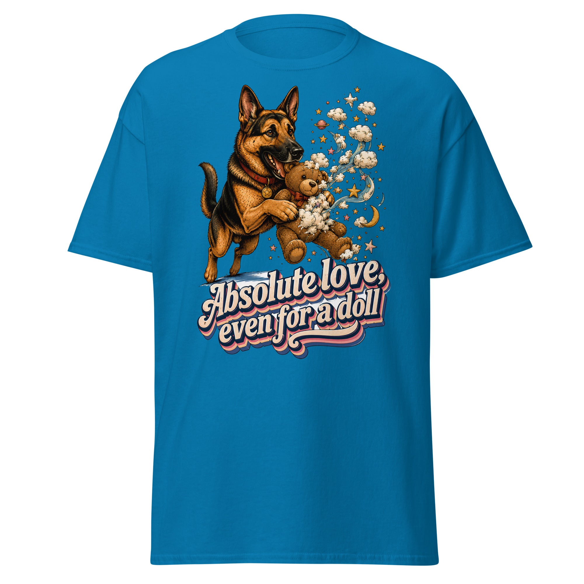 German Shepherd Lovers Unisex Classic Tee Absolute Love – Playful Canine Whimsical Art Shirt by printfluence.net