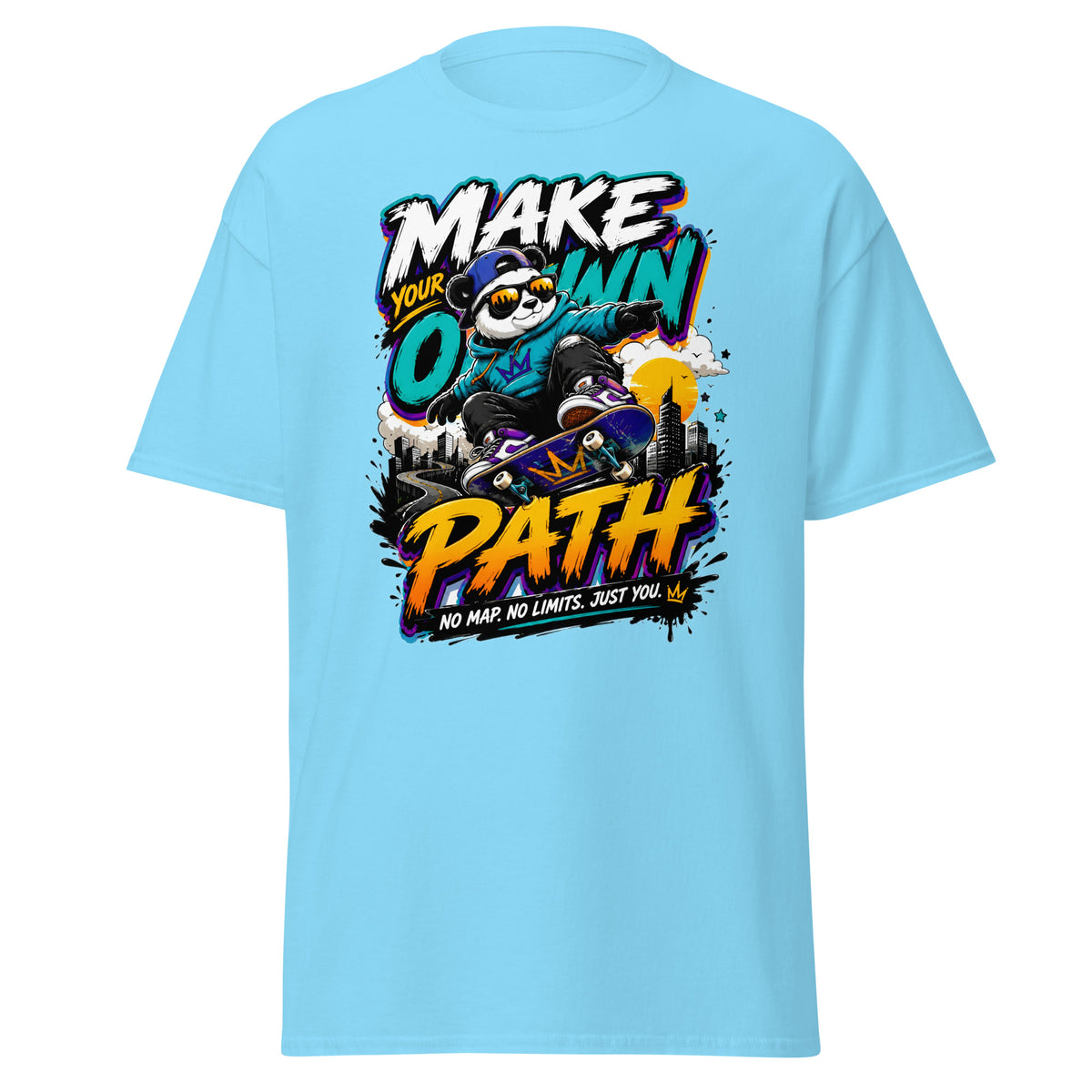 Unisex classic tee - Elite Skater Panda Make Your Own Path - Premium Urban Streetwear Graphic Design by printfluence.net